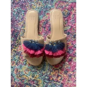 Target Raffia Tassel Slide Sandals